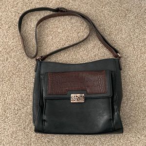 Brighton black leather crossbody bag